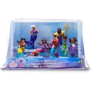 Disney Store Official Junior's Ariel Deluxe Figure Set  9pc  Mini Figurine NWT
